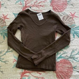 brand new brandy Melville brown long sleeve (Josephine top)